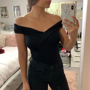 Elegant off the shoulder bodysuit